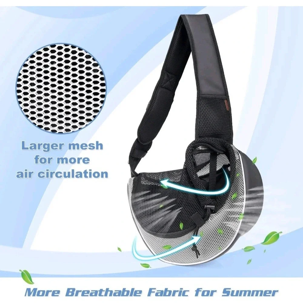 NWT YUDODO Medium Pet Sling Carrier - Hands-Free Mesh Dog/Cat Shoulder Bag
